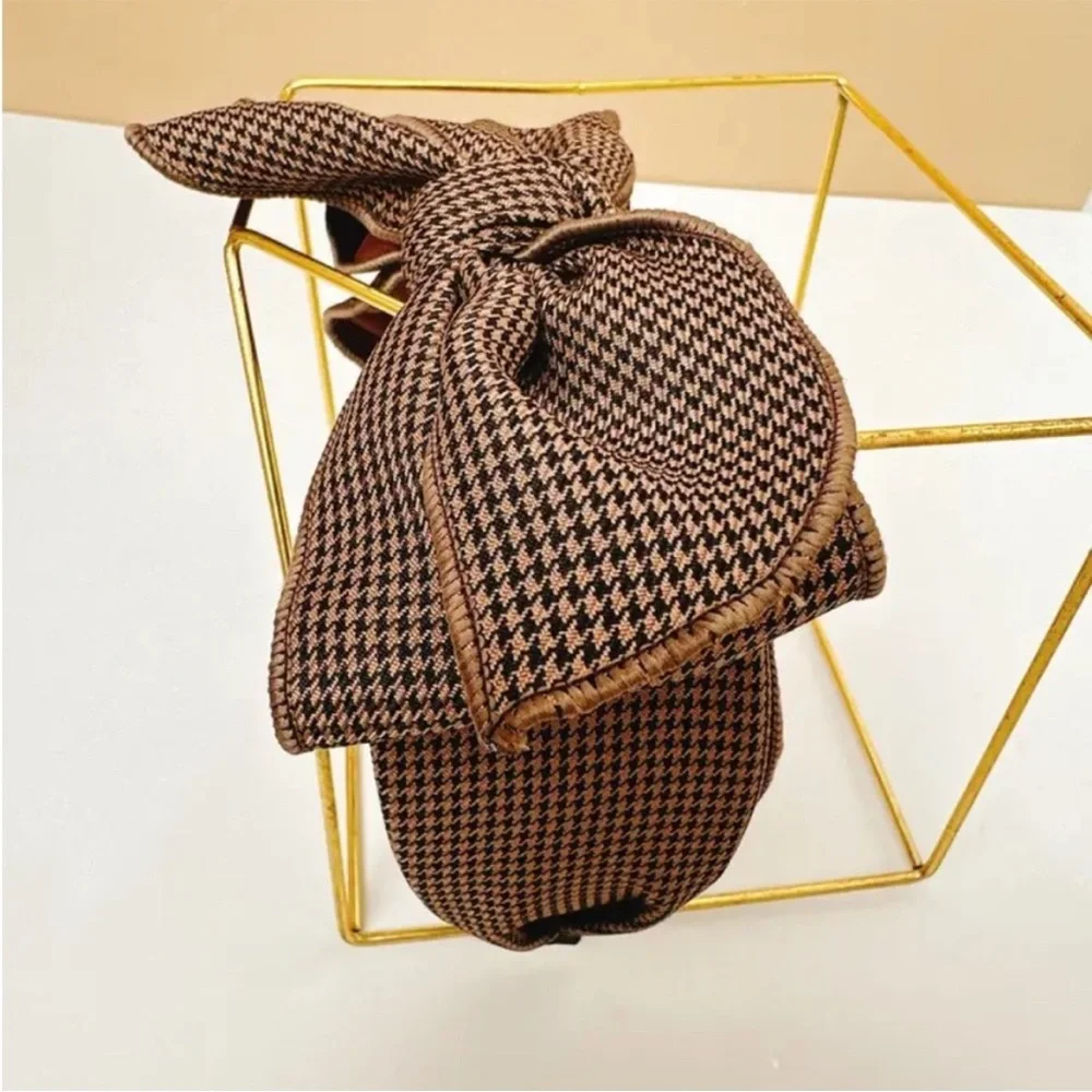 💖 3/$30 💖 Brown Houndstooth Bow Headband
